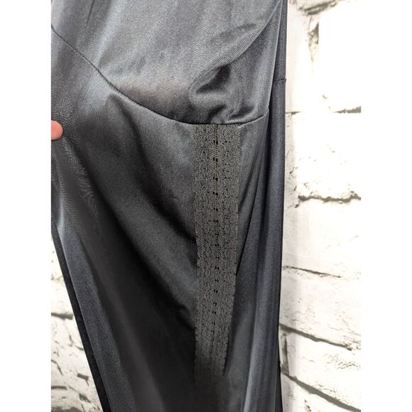 VINTAGE NAN FLOWER Stretch Nylon Slip Coquette Fairygoth Peekaboo Lace Size 44 - Picture 3 of 6